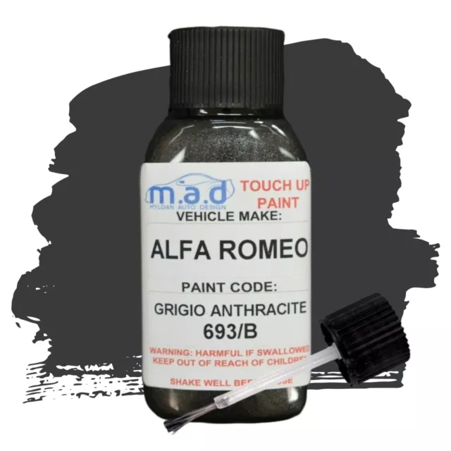 Paint Touch Up Kit For Alfa Romeo Grigio Anthracite 693/B 30Ml Repair Scratch