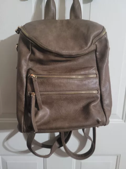 MMS Design Backpack Purse Light Brown