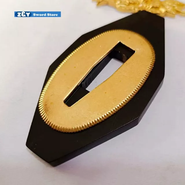 Nice Small Black IronTsuba Guard 2 Seppa for Japan Katana Wakizashi Tanto Sword