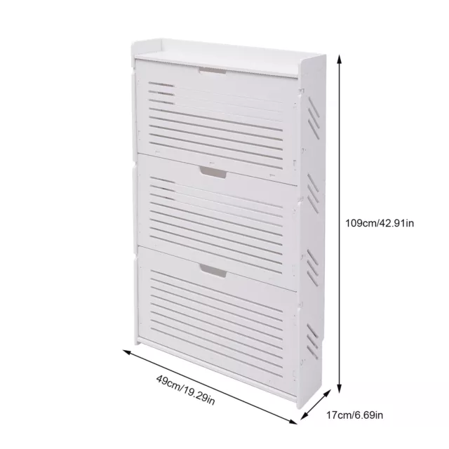 White Shoe Storage Cabinet Organizer and 3 Flip Drawers for Entryway Shoe Rack🔥