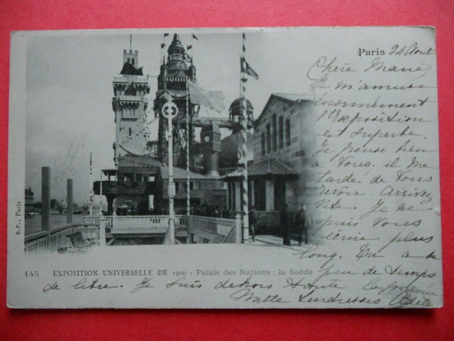 PARIS  :  Expo. Universelle - La Palais des Nations  :  La Suède.......VO.1900.