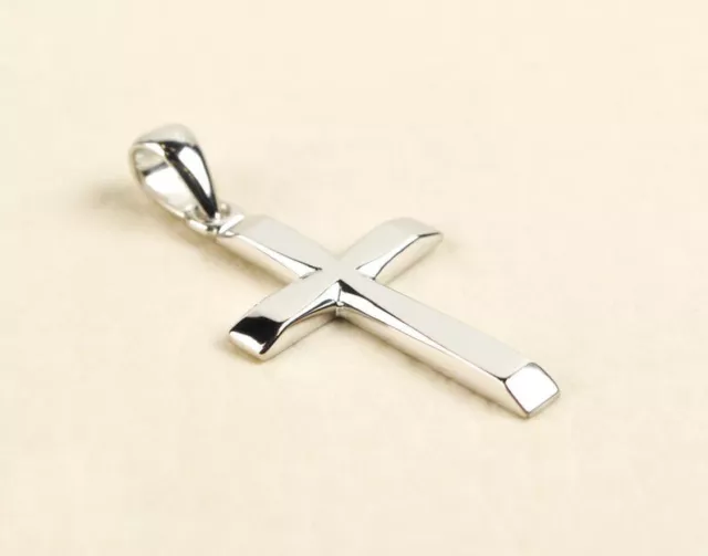 Valentine GiftSolid Metal 925 Sterling Silver Men's Small Cross Pendant