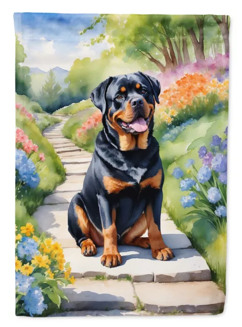Rottweiler Spring Path Flag Canvas House Size DAC6705CHF