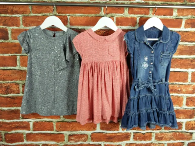 Girls Bundle 2-3 Years H&M Next Dress Summer Denim Sequin T-Shirt Heart 98Cm