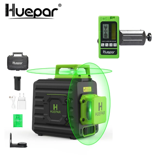 Huepar Laser 360° Nivelliergerät HUEPAR GRÜN LICHT 360 Selbstnivellierend Kreuzlinienlaser Eur 98 99 De