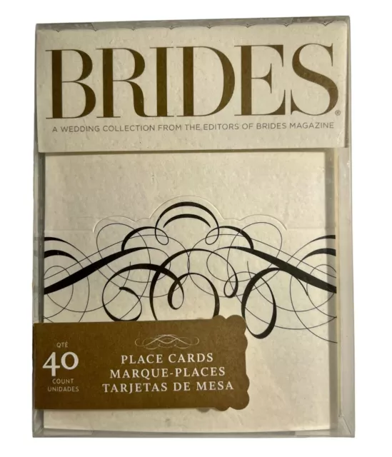 Brides 40 Place Cards Wedding Collection Brides Magazine Calligraphy Ivory  NEW