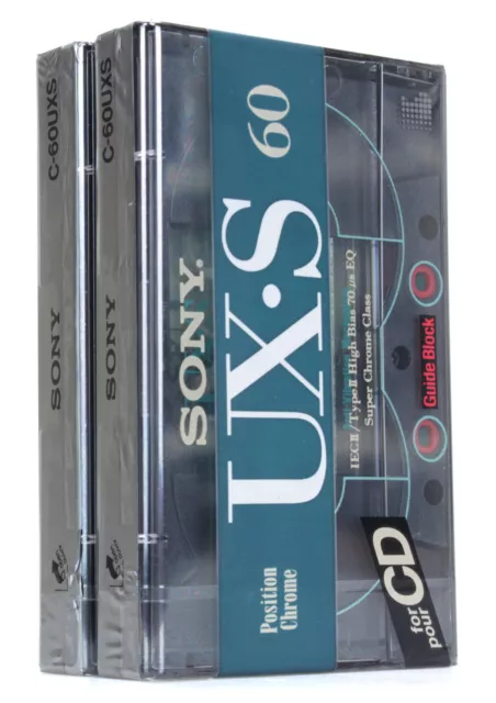 Sony UX-S 60 C-60UXS 2 Cassettes Audio Vierge Neuf sous blister (Réf#F-338)