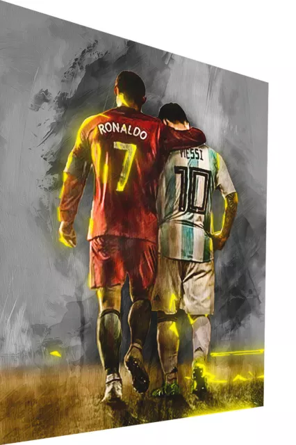 Leinwand Bilder Messi Ronaldo Pop Art Wandbilder -Hochwertiger Kunstdruck