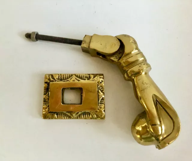 NOS Ball In Hand Door Knocker, Solid Brass Victorian Era Style