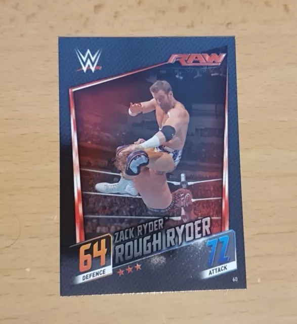WWE Karte 60 ZACK RYDER / 2015 Slam Attax Then & Now Forever Wrestling Foil Card