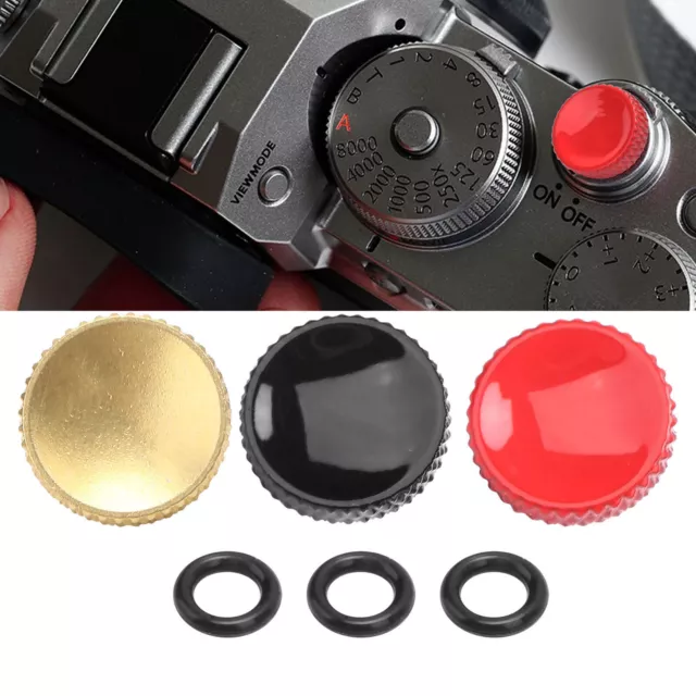 Camera Copper Concave Shutter Release Button With Ring For Leica Canon Fujifilm