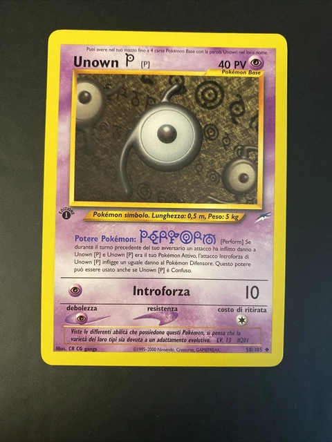 Papier Old Pokemon Ita Neo Destiny 58/105 Non Commun 1ª Édition Zarbi