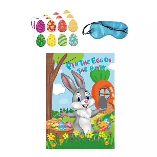 Pin The Egg on The Hase Spiel Ostern Spiel Partys Zubehör Kinder und Familie