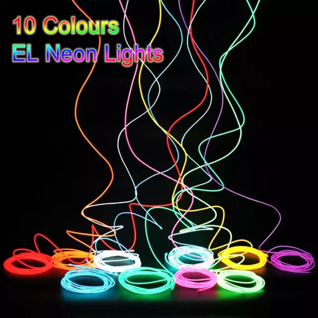 EL Kabel Leuchtdraht LED Neon Wire Lichtschnur Licht Glühen Party Klub Deko DE