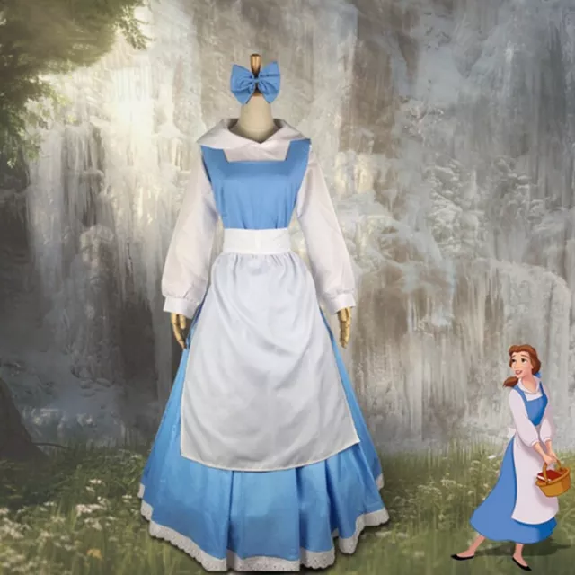 La Bella e la Bestia Principessa Belle Cosplay Costume Fanciulla Fantasia Abito da ballo