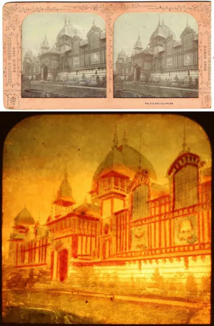 Expo Universal Paris 1889 / Palais Colonies Polyoramic Stereoscopic View
