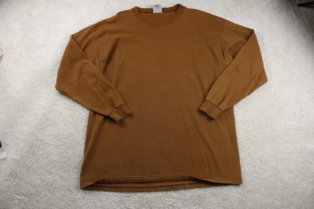 Pluma Shirt Mens Extra Large Brown Orange Rustic Long Sleeve Sweatshirt Pullover