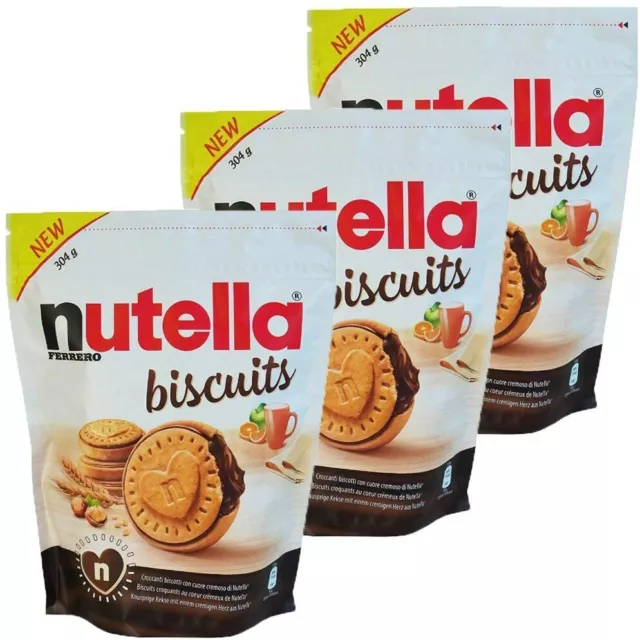 N. 3 NUTELLA BISCUITS da 304gr - BISCOTTI DAL CUORE CREMOSO