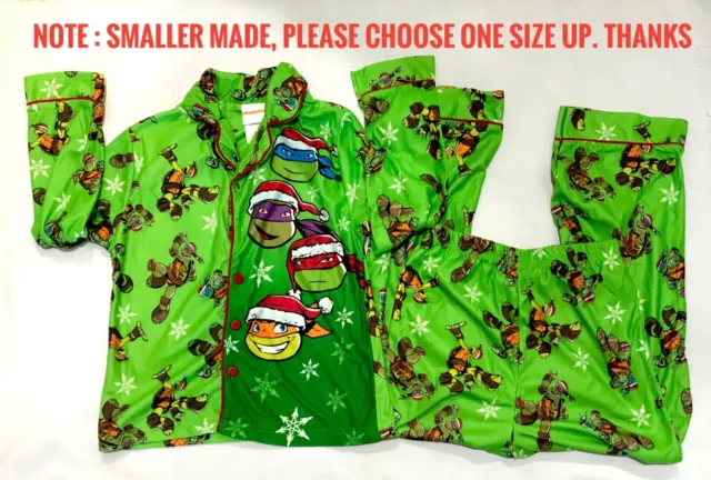 New Sz 4-10 Kids Pyjamas Winter Flannel Ninja Turtle Tmnt Boys Sleepwear Nightie