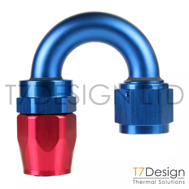 AN8 180 Degree Swivel Seal Braided Hose End Fitting -8 AN08 JIC Red/Blue