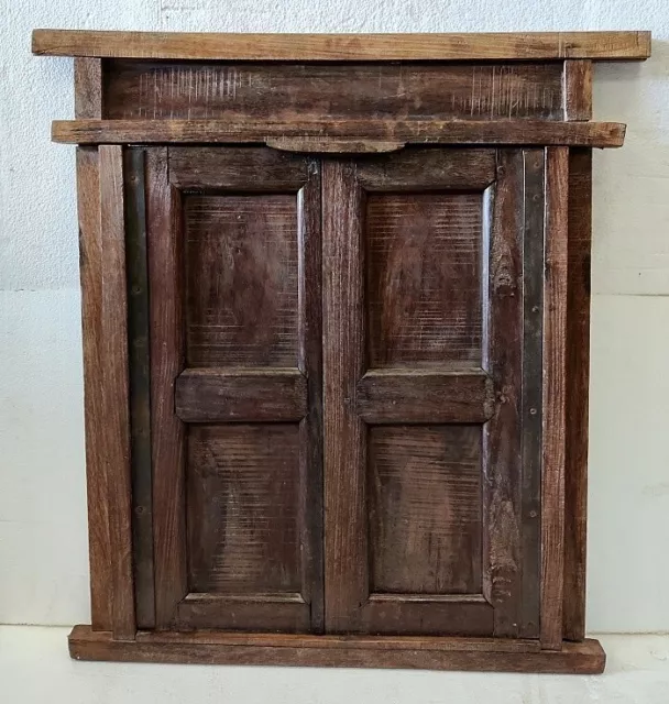 Vintage Old Wooden Hand Carved Beautiful Unique Design Window Door Rare Home Dec 5