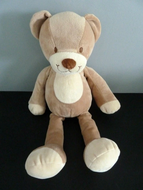 *. Doudou Peluche Nicotoy Pantin Ours Beige Ecru Blanc Nez Marron 40Cm Et Neuf*