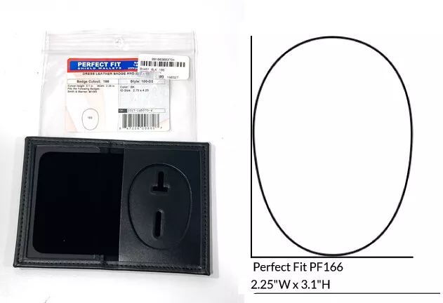 Perfect Fit 100-D2 Book Style Dress Leather Badge & Id Case Oval Cutout 166