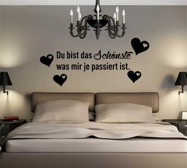 WD Wandtattoo LIEBE IST SCHÖNSTE SPRUCH Bild Wandsticker Schlafzimmer Aufkleber