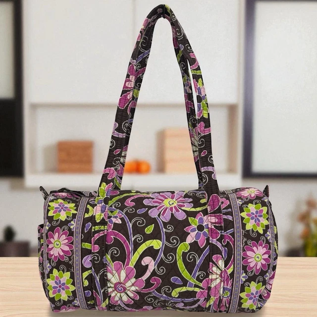 Purple Vera Bradley Retired Crossbody Bags Vera Bradley On The Go Crossbody  Purse Batik Leaves Purple