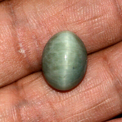 9.68 Ct Natural Apatite Cats Eye Beautiful Ring Size Oval Cab Untreated Gemstone