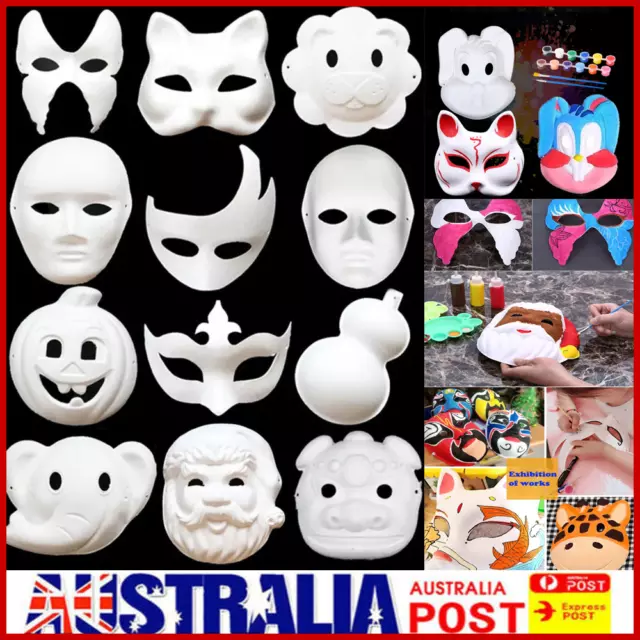 6Pcs Cat Mask, Masquerade DIY Paintable Blank Masks White Paper Masks For  Kids Cosplay Halloween Pure White Graffiti Masks, Hand Painted Personality  Masks, Suitable For Cosplay