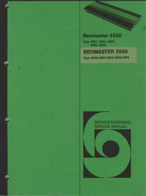 Service Manual-Anleitung Bang Olufsen Beomaster 4500(2961-2965), Beomaster 3500