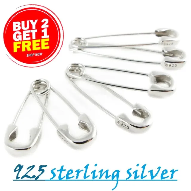 925 Sterling Silver Safety Pin Punks Gothic Earrings Rock Gothic Zip Paper Clips