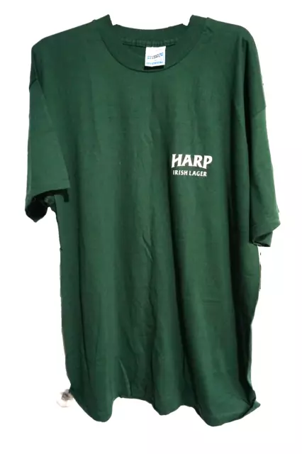 Men's Screen Stars Best Vintage 80s Graphic Green Harp Irish Lager T-Shirt - XL