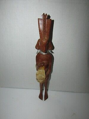 Antique Vintage Hand Carved Wooden African Figure Statue Sculpture Folk Art #3