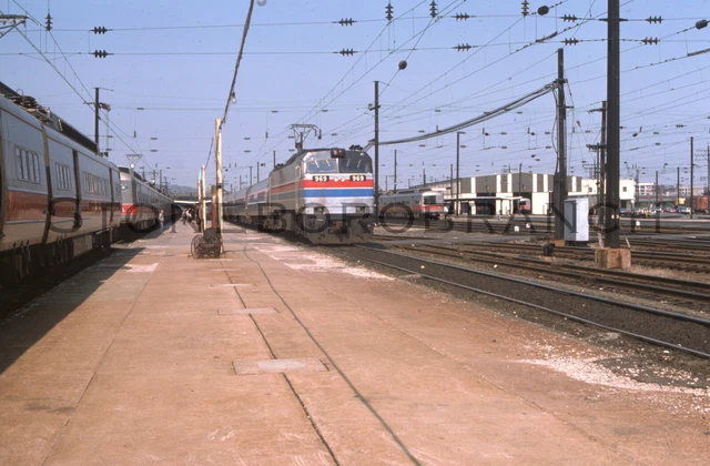 Original RR slide: Amtrak urban action near New York City NY; 5/1976