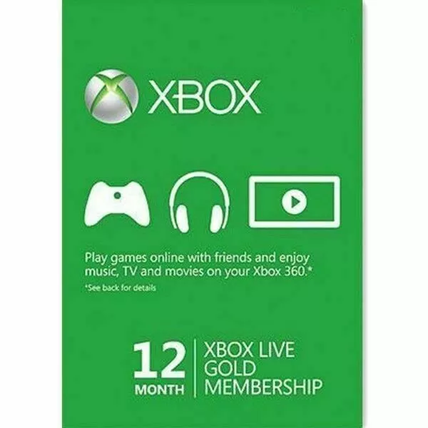 Microsoft Xbox Live Gold 12 Month Membership Card (Instant Code)