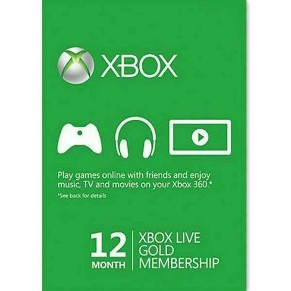 Microsoft Xbox Live Gold 12 Month Membership Card (Instant Code)