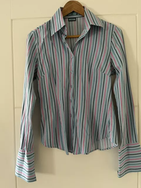 Hawes & Curtis Jermyn Street Hipster shirt, blue, pink, stripes, unworn, size 10