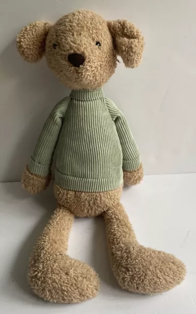 JELLYCAT JUMBLE PUPPY Plush Soft Toy Beige With Green Jumper 13 Tall Retired 42.00 PicClick UK