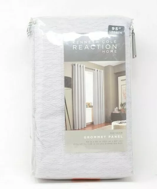 Kenneth Cole Reaction Home Gotham Grommet Window Curtain Panel 95" in Silver 2