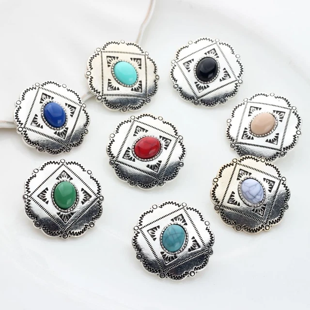 Zinklegierung Concho Knopf 3pcs Blumen Form Vielseitige Leicht DIY Basteln Gift