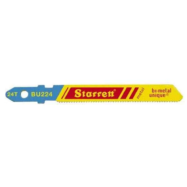 5 Pack Starrett BU224 3X.040 24T 5PK Jigsaw Blade: Bi-Metal, 24 TPI, 0.04" Bl...