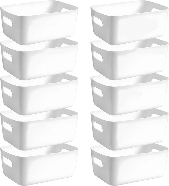 Set 4 Cestini Organizzatori In Plastica - 15x12x7 Cm Con Manici, Per Cucina, Bagno, Ufficio - Foto 4