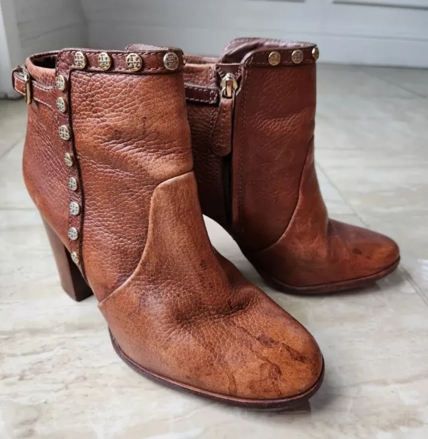 Tory Burch Leather Booties Shoes Size 7.5