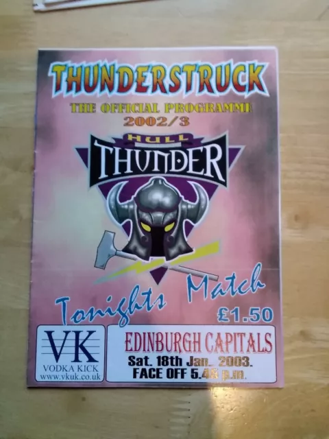 2002/2003 Hull Thunder V Edinburgh Capitals - Ice Hockey 18/1