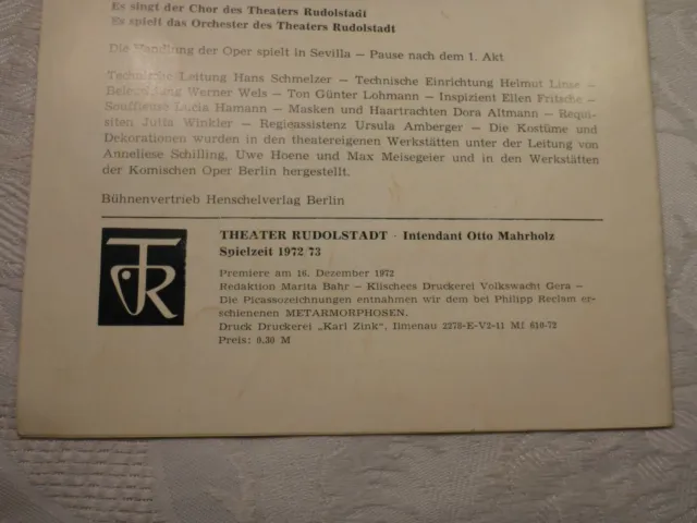 Ancien Brochure de Programme Don Giovanni Wolfgang Amadeus Mozart Théâtre 3