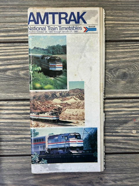 Vintage October 26, 1980 January 31, 1981 ￼Amtrak  National Train Timetable