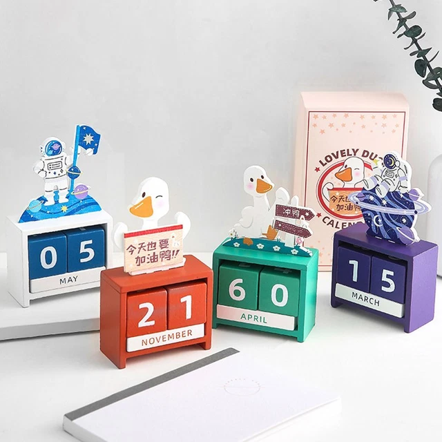Regalos Escritorio Creado Adorno Calendario Diario Madera Hogar Decoración