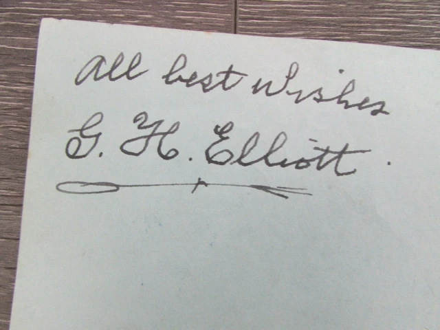 G H Elliott Music Hall Singer & Dancer Original Hand Signed Sheet 2